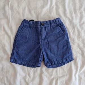 Janie and Jack Chambray Blue Linen Cotton Shorts